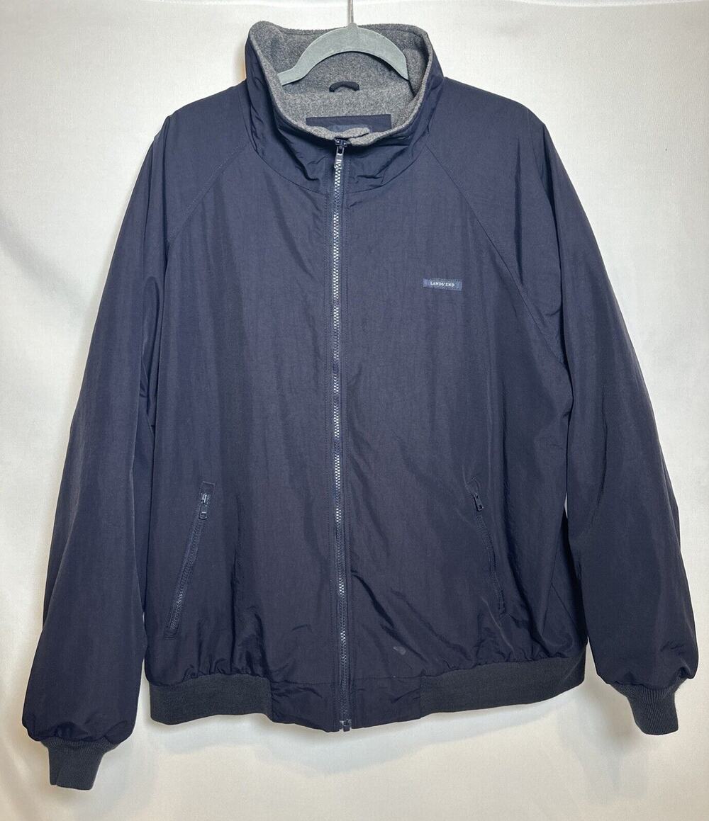 Lands End Men’s Soft Shell Navy Blue Size XL